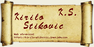 Kirilo Stiković vizit kartica
